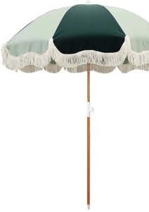Business & Pleasure Holiday Beach Umbrella 70's Panel Green