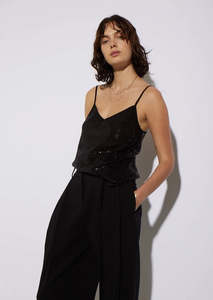 Bobby Top Black Sequins