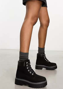 Timberland: 6-inch Platform Black Nubuck