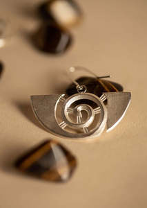 Maioha Studio: Maramataka Large Earrings Silver