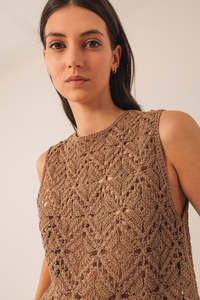 Button Up Crochet Top Mole