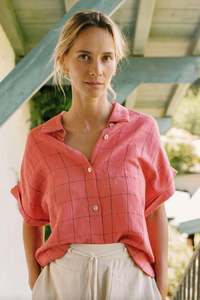 Indi Cold: Aster Check Shirt Watermelon