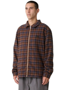 Xlarge: Script Zip LS Shirt Rust