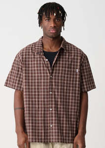 Ryan Check SS Shirt Chocolate