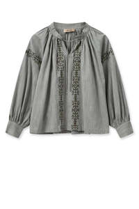 Mos Mosh: Tessa Embroidery Shirt Burnt Olive