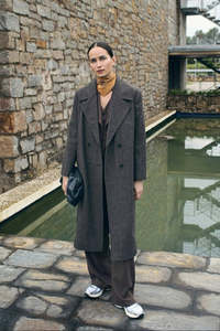 Y E R S E: Long Wool Coat Dark Grey