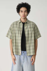 Ground Plaid S/S Shirt Sage Green