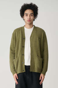 Knit Script Cardigan Olive
