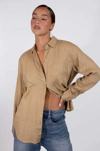 Hut: Boyfriend Linen Shirt Croissant