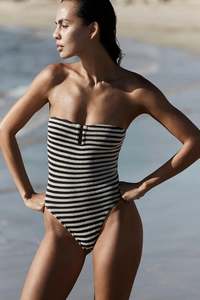 Blake One Piece  Sable Dot Stripe
