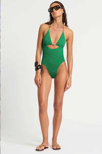 Beaded Fowler One Piece Emerald Shimmer