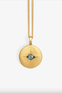 Temple Of The Sun: Mavi Eye Necklace Gold Vermeil