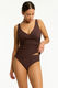 Spinnaker Cross Front Multifit Singlet Top Cocoa