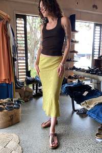 Mira Aotearoa: Paltrow Long Bias Skirt Herbal Jacquard