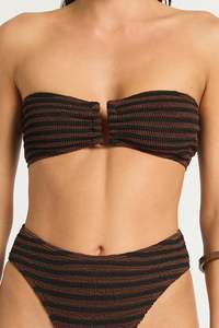 Bound By Bond Eye: Blake Bandeau Carob Dot Stripe