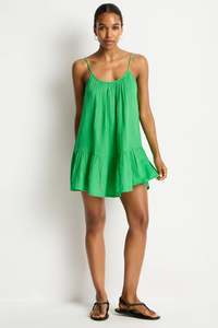 Sea Level Artesands: Sunset Short Sundress Kelly Green