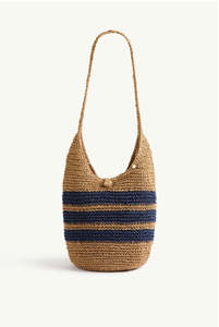 Sea Level Artesands: Beach Accessories Anchor Beach Bag Natural/ Denim