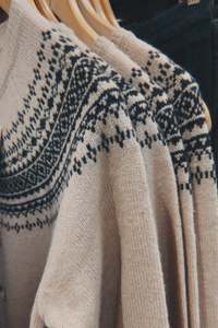 Greca Jacquard Wool Sweater Ecru