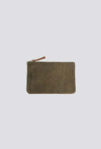 Split Leather Purse Khaki