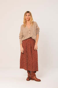Indi Cold: Evase Midi Skirt Terracotta