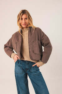 Indi Cold: Quilted Kimono Jacket Tobacco