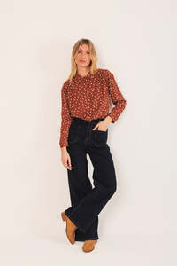 Bea Polka Dot Shirt Terracotta