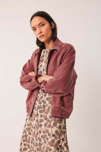 Washed Twill Jacket Cherry