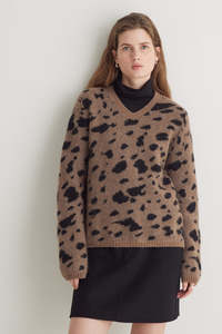Jumper Mocha Animal Print