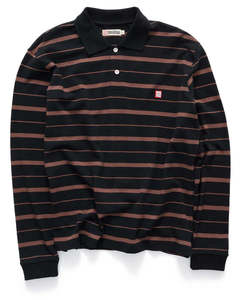 Stripe LS Polo Brown/ Black