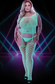 Body Stockings: Lapdance Glow In The Dark Bodystocking Queen Size