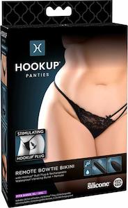 Panty: Pipedream Hookup Panties Remote Bowtie Bikini S-L
