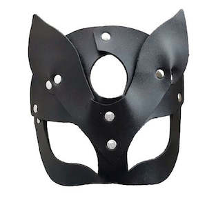 Love In Leather Half Face Leather Mask With Cat Ears