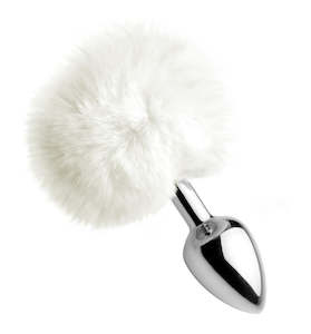 Share Satisfaction: Share Satisfaction Kinki White Bunny Tail Butt Plug