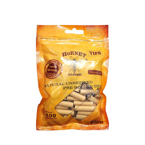 Hornet Natural Paper Filter Unrefined 100 Tip Pre-Rolled
