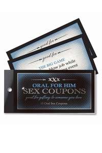 Couples At Play: XXX Oral For Him Sex Coupons