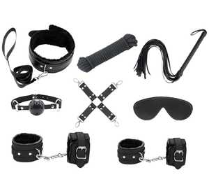 Love in Leather 9 Piece Bondage Kit