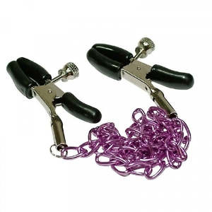 Nipple Clamps: Nipple Clamps With Purple Chain