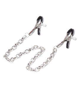 Love In Leather Nipple Clamps With Chain