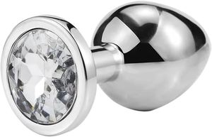 Love In Leather Medium Silver Gem Plug