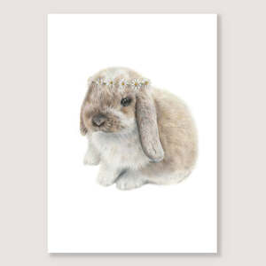 Rabbit Prints: Daisy Bunny Print