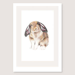 Rabbit Prints: Butterfly Bunny Print