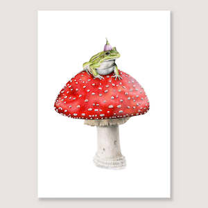 Unframed: Frog on Mushroom Print