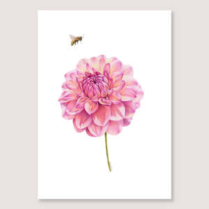 Unframed: Dahlia and Bee Print