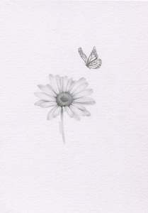 Mini one-off original 'Daisy and Butterfly'