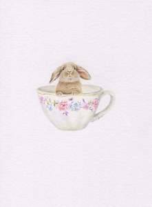 Mini one-off original 'Rabbit in a Teacup'