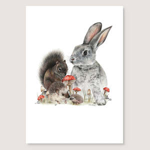 Market Stock Sale 1: SALE - Bunny & Friends print A3