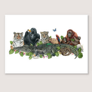 Market Stock Sale 1: SALE - Jungle Friends print A5