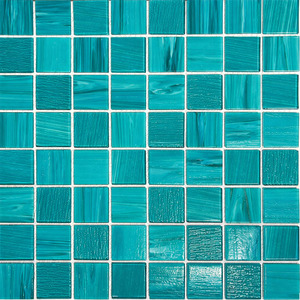 Tt: Stella Glass Mosaic Tile Aquamarine 3.5x3.5cm SHEET