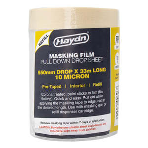 Haydn: Masking Film, Pre-taped, Interior, Refill 550mm x 33m