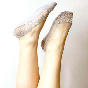 Socks: MINX GREY LACE SOCKETTE